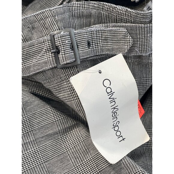 Vintage 90s Calvin Klein Sport Side Buckle Pant Size 10 Black White Plaid NEW - Picture 5 of 8